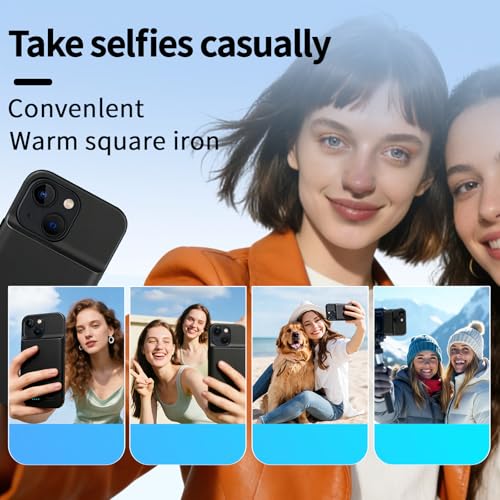Battery Charger Case for iPhone 13/14, 10000mAh Extended Portable Charger Case (6.1'inch) with Secure Fit & LED Power Indicator-Black