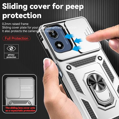 SunStory for Motorola Moto G Play 4G 2024 Case with Kickstand,Silver - color: Silver