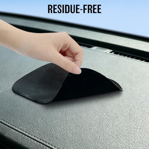 Car Dashboard Sticky Pad (2 Pack), Larger Size Reusable and Washable Anti-Slip Cell Pads with Strong Adhesive, Can Hold Cell Phones, Sunglasses, Coins ect. (7.5" x 5.5")