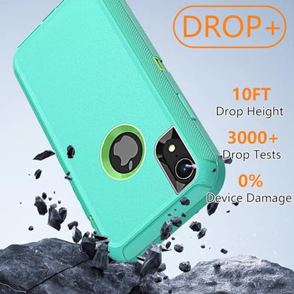 YmhxcY for iPhone XR Case Shockproof Dropproof Dust-Proof Drop Proof 3-Layer Durable Phone Case Heavy Duty Protection Phone Case Cover for Apple iPhone XR 6.1“ Aqua Blue and Lime Green - color: SF-Aqua Blue/Lime Green