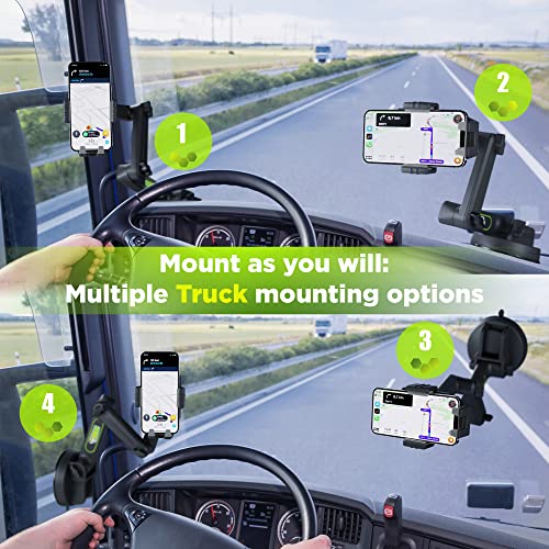 Truckules Truck Phone Mount, 16.9" Long Holder, Big Rig, Gray - color: Gray