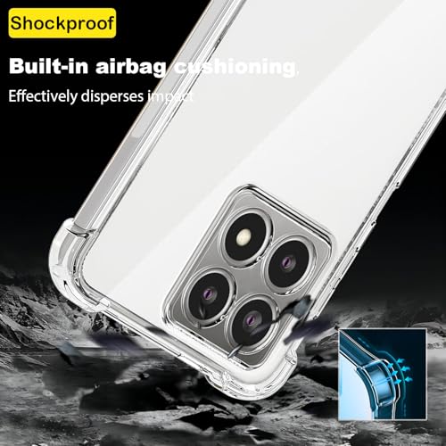USTIYA Case for Xiaomi 14T 5G Clear TPU Four Corners Military-Grade Protection Cover Transparent Soft funda