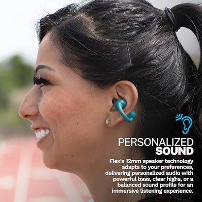 JLab, Flex, Open Ear Earbuds, Clip On True Wireless Bluetooth Earbuds, Teal - color: Teal