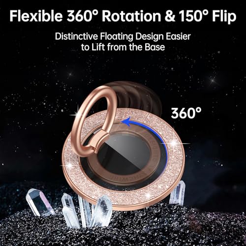 Syncwire Magnetic Phone Grip for MagSafe,Sparkle Ring Holder,Glitter Silver - color: Rose Gold