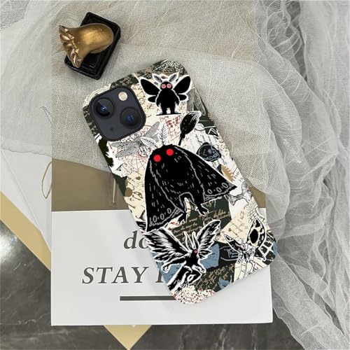 Case for iPhone 15, Dual Layer Phone Cover, Mothman Collage | Shockproof Hybrid Phone Case, Soft TPU and Hard PC, Durable Anti-Scratch Protection - color: Mothman Collage, size: Iphone 15