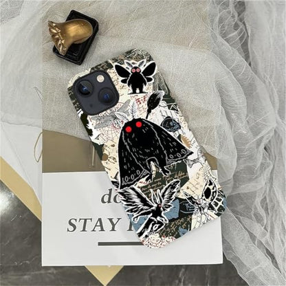 Case for iPhone 15, Dual Layer Phone Cover, Mothman Collage | Shockproof Hybrid Phone Case, Soft TPU and Hard PC, Durable Anti-Scratch Protection - color: Mothman Collage, size: Iphone 15