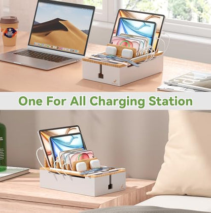 Pezin & Hulin Charging Station, Natural+White (No USB Charger and Cables) - color: Natural+White, size: Dock (No Charger&Cables)