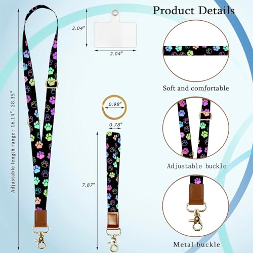 Phone Lanyard Wrist Strap Crossbody Adjustable, Cell Phone Lanyard for Around The Neck Shoulder Wristlet Strap - color: Phantom Dog Paw