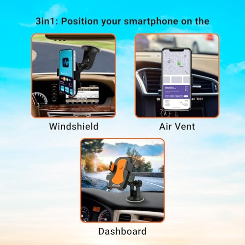 Armor All 3-in-1 Phone Mount for Car, Vent, Dashboard & Windshield Holder