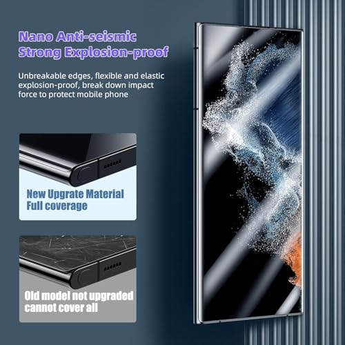3 Pack Screen Protector Compatible for Samsung Galaxy S22 Ultra 6.8 Inch, HD Flexible Soft TPU Hydrogel Film for Samsung Galaxy S22 Ultra 5G - Support Fingerprint Unlock, High Sensitivity - size: Samsung Galaxy S22 Ultra