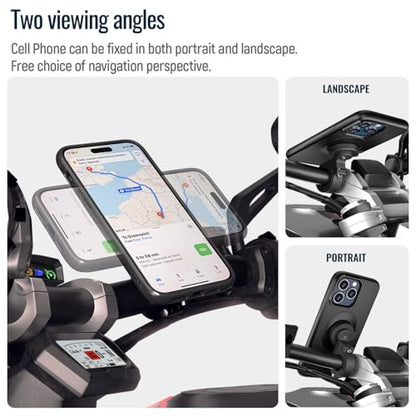 Aluminum Bike Phone Mount,Out Front Motorcycle Handlebar Phone Holder - color: 【2nd Gen】Handlebar Mount-Black