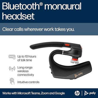 Poly Voyager Legend 50 - Bluetooth Headset - Wireless Headset with Mic - Four Noise-Canceling Mics, AI Noise Block & WindSmart Technology - Connectivity & Smart Call Controls - All-Day Comfort - style: Legend 50