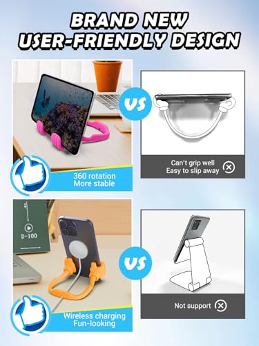 Stocking Stuffers for Teens Girls Boys Kids Gifts Adults Cell Phone Stand - color: Hot Pink & Orange Yellow