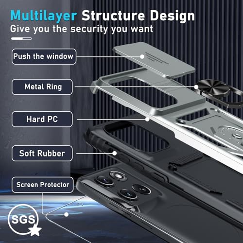 for Moto G Stylus 5G 2026/2025 Case Built in Slide Camera Cover - color: Silver, size: Moto G Stylus 5G 2026/2025