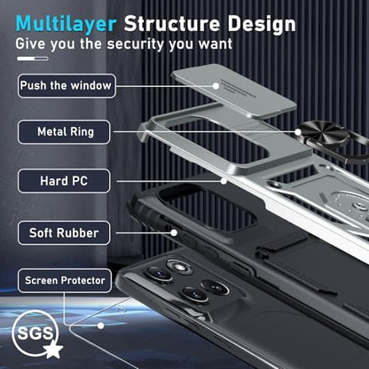 for Moto G Stylus 5G 2026/2025 Case Built in Slide Camera Cover - color: Silver, size: Moto G Stylus 5G 2026/2025