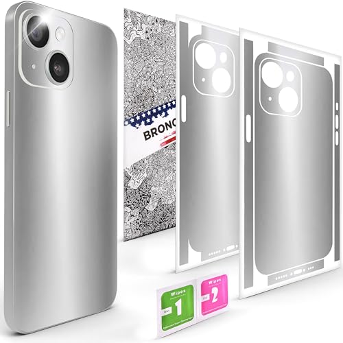 2Pcs Skin Wrap Compatible for iPhone 14 – Slim Decal Vinyl Protective Film for Sides & Back – Sleek Fit, Premium Look – Compatible with All iPhone 14 Cases - Silver - color: Silver