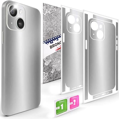 2Pcs Skin Wrap Compatible for iPhone 14 – Slim Decal Vinyl Protective Film for Sides & Back – Sleek Fit, Premium Look – Compatible with All iPhone 14 Cases - Silver - color: Silver