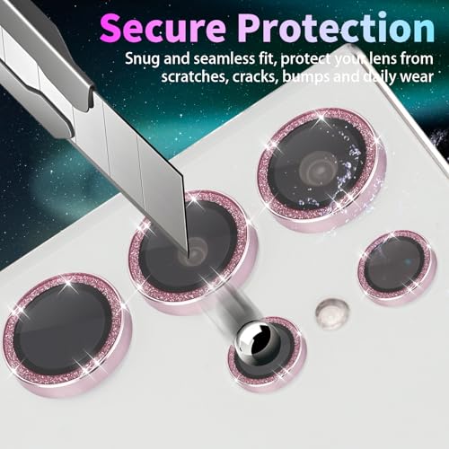 Camera Lens Protector for Samsung Galaxy S25 Ultra, Glitter Pink - color: Glitter Pink