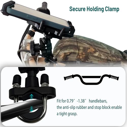 Motorcycle Phone Mount ATV 4 Wheeler Phone Holder Sturdy Hold Anti-theft