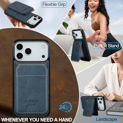 L3 2 in 1 Detachable Leather Wallet and Phone Cases Compatible with iPhone 17 Pro Max Case with Card Holder RFID Blocking, Compatible with Magsafe Charging 6.9 Kickstand (Blue, IP 17 Pro Max) - color: Blue, size: 6.9
