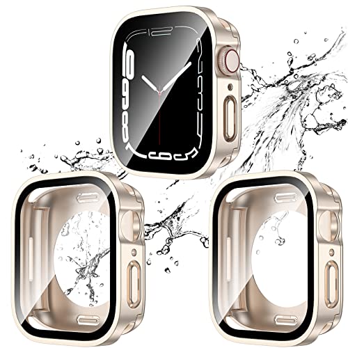 2-Pack Waterproof Case for 40mm Apple Watch SE 3/2/1 Series 6/5/4 - color: Starlight/Starlight, size: 40mm(SE3/SE2/SE/6/5/4)