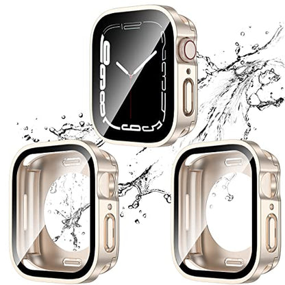 2-Pack Waterproof Case for 40mm Apple Watch SE 3/2/1 Series 6/5/4 - color: Starlight/Starlight, size: 40mm(SE3/SE2/SE/6/5/4)