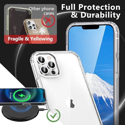 ONES Case for iPhone 13 Pro, Slim Clear Transparent Case [PC + TPU Hybrid] with Military-Grade Drop Protection, Anti-Yellowing Shockproof Silicone Hard Cover - color: HD Highly Clear, size: iPhone 13 Pro