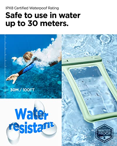 Spigen AquaShield Floating Waterproof Phone Pouch, IPX8 (1 Pack) | For all iPhone Series, Pixel Series, Galaxy S/Z Fold Ultra/Z Fold/Flip Series Universal Compatibility - Floatable Mint - color: Floatable Mint