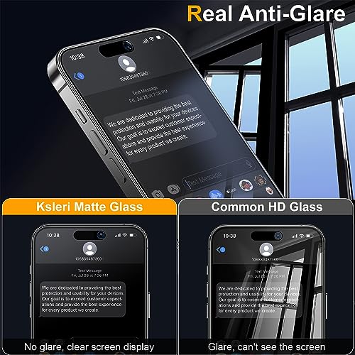 2 Pack Matte Privacy Screen Protector for iPhone 15 Pro 6.1-inch with Easy Installation Tool, Anti Spy Anti Glare 9H Tempered Glass Film, Dynamic Island Compatible, Case Friendly, 9H Hardness - size: iPhone 15 Pro-6.1 Inch