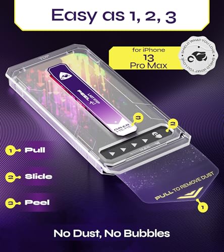 Defenslim for iPhone 13 PRO MAX Screen Protector (2Pack), Easy Auto-Dust & Align Install Kit, 6.7" Tempered Glass, 9H Hardness, Ultra HD Clear, Case Friendly, WonderShield