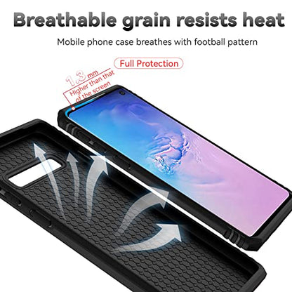 for Samsung Galaxy S10 Plus Case with Camera Lens Cover HD Screen Protector, Military-Grade Drop Tested Magnetic Ring Holder Kickstand Protective Phone Case for Samsung Galaxy S10+ Plus (Black) - color: Black with camera cover Military-Grade 2nd gen