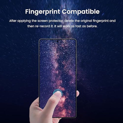 for Samsung Galaxy S25 Privacy Screen Protector 2 Pack, [Support Fingerprint Unlock] Case Friendly Shatter Proof 2 Way Anti Spy Plastic film for S25