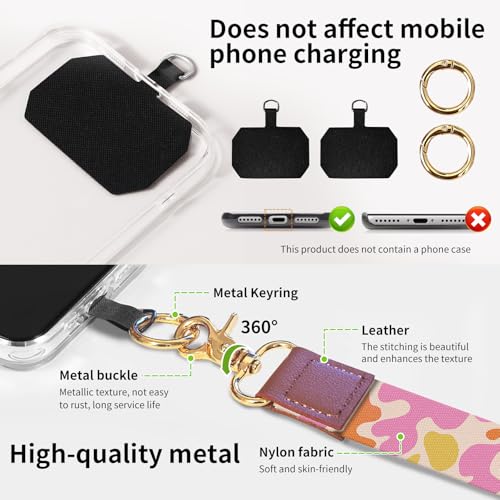Phone Lanyard Crossbody Wrist Strap, Universal Adjustable Neck Strap for Phone Case Keys ID Badges, Travel Essential - color: Cute Pink Shape