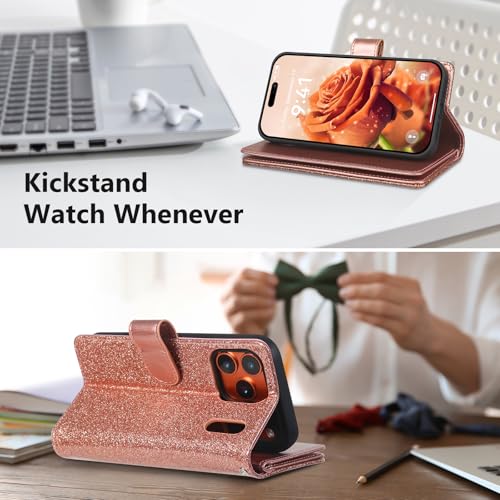 Varikke for iPhone 17 Pro - Case Wallet Magnetic Detachable, Rose Gold - color: (Standard) Rose Gold, size: iPhone 17 Pro 6.3"