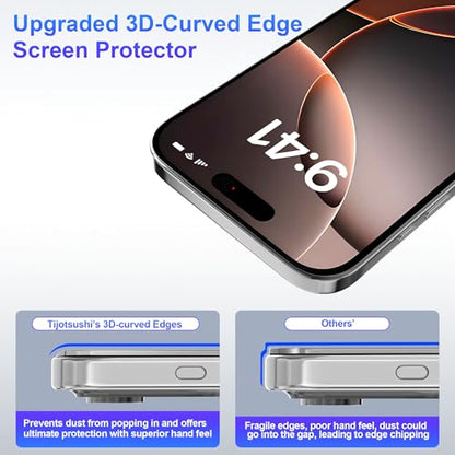 2-Pack Privacy Screen Protector for iPhone 15 Plus, Anti-Spy Tempered Glass, 3D Curved Edges, 3X Shatterproof, Easy Installation Tool, Full Coverage Case Friendly