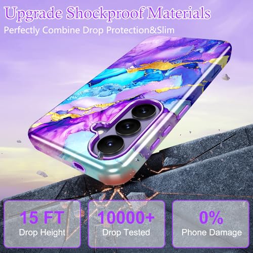 Btscase for Samsung Galaxy S26 Case, [Military Grade Drop Tested] Marble Pattern Design Slim Rugged Shockproof Women Girls Men Protective Anti-Scratch Cover, Magnetic-Amethyst - color: Magnetic-Amethyst, size: Samsung Galaxy S26