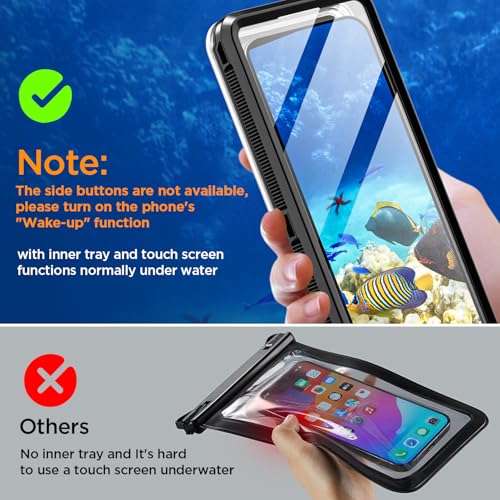 AICase Cruise Essentials 2026 Waterproof Phone Case,Universal Self-Check Function Underwater Pouch Dry Bag Beach Travel Essentials for iPhone 16e 16 15 14 13 12 11/Samsung S25/LG,Google/Xiaomi Black - size: Universal Self-Check