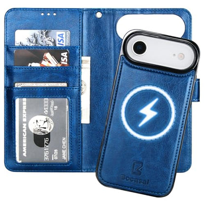 Bocasal for MagSafe Wallet Case Card Holder for iPhone 17 Air, Blue - color: Blue for MagSafe