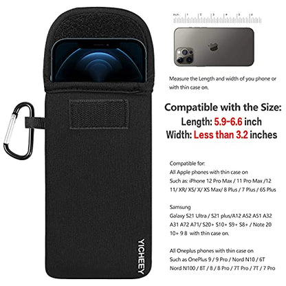 Universal Cell Phone Pouch Neoprene Phone Sleeve w/Belt Clip Loop & Neck Lanyard Strap Compatible for iPhone 17 Pro Max Galaxy S26 Ultra S25 FE S26+ A17 A57 Oneplus 15 Pixel 10 Pro XL Poco X8 Pro Max - color: Sunflower, size: Fits Large Size Bared Phone o