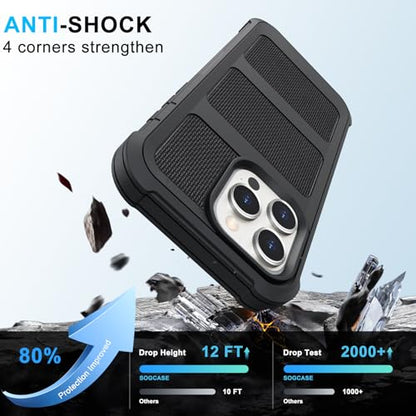 Belt Clip Holster Compatible with iPhone 13 Defender Case with 360° Rotating Stand - Heavy Duty Protection Anti-Drop Shockproof, Black - size: iPhone 13