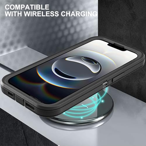 YKHJKLEC for iPhone 16e Case, Military Grade 3 in 1 Heavy Duty Shockproof/Drop Proof/Dust Proof Case with 2Pcs Tempered Glass Screen Protector (Black/Black) - color: Black/Black