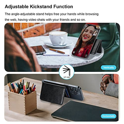 Bocasal for MagSafe Card Wallet for iPhone, Black - color: Black
