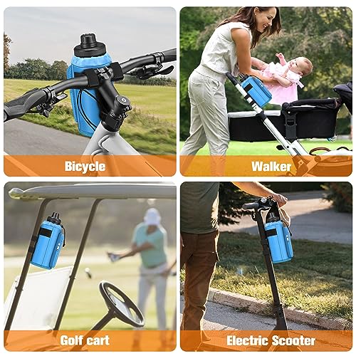FINPAC Cup Holder for Bike, Universal Water Bottle Holder w/Phone Pockets - color: Blue