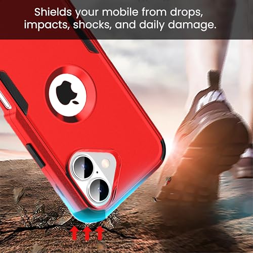 MXX for iPhone 17 Case, Heavy Duty 3 in 1 Wing Design Protective Cover with MagSafe, Phone Case 2025 (Red) - color: Red, size: iPhone 17