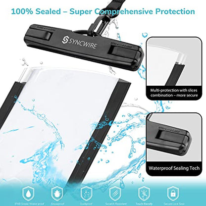 SYNCWIRE Waterproof Phone Pouch [2-Pack] - Universal IPX8 Waterproof Phone Case Dry Bag with Lanyard Compatible with iPhone 15/14/13/12/11 Pro Max SE XS XR X Samsung S23 S22 and More Up to 7 Inches | Cell Phone Dry Bag, Waterproof Phone Case for iPhone Sa