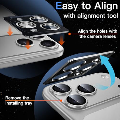 JETech Camera Lens Protector for iPhone 17 Pro/17 Pro Max, Silver, 1 Set - color: Silver