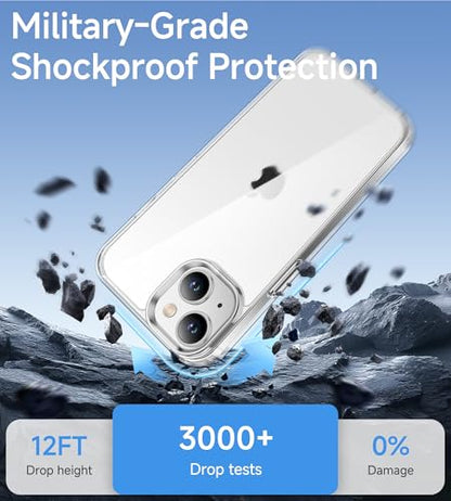 USLAI Case for iPhone 13 Mini, Anti-Yellowing, Crystal Clear Back, Shockproof & Military‑Grade Drop Protection - Transparent - color: Clear, size: iPhone 13 Mini