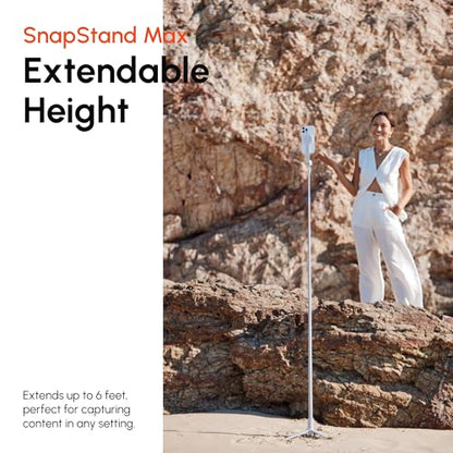 ShiftCam SnapStand Max – Magnetic Selfie Stick & Tripod – Compact, Foldable & Extendable with Tilt Head and Magnetic Bluetooth Remote (Midnight, SnapStand Max) - color: Midnight, size: SnapStand Max