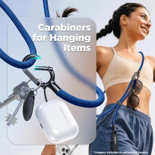 SURPHY Phone Lanyard Crossbody, Phone Strap Crossbody with 2 Tether Tabs - color: Blue