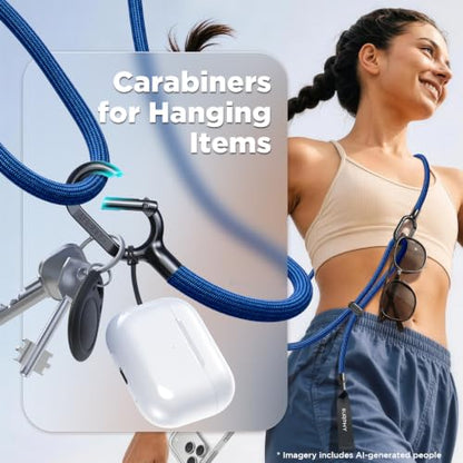 SURPHY Phone Lanyard Crossbody, Phone Strap Crossbody with 2 Tether Tabs - color: Blue